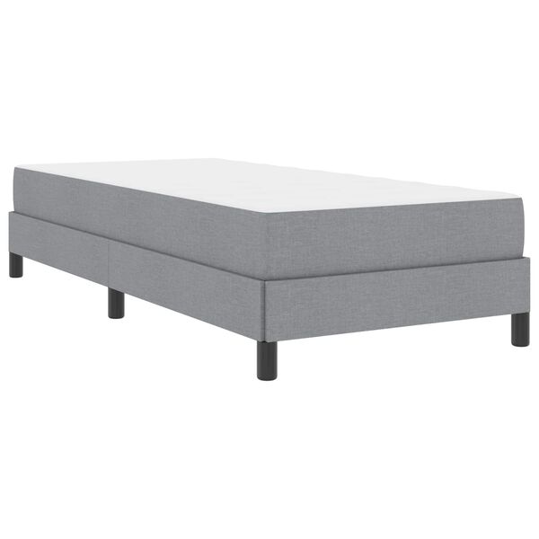 vidaXL Lit &agrave; ressorts avec matelas Gris clair 90 x 190 cm tissu