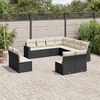 vidaXL Salon de jardin 11 pcs avec coussins noir r&eacute;sine tress&eacute;e