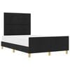 vidaXL Cadre de lit avec t&ecirc;te de lit Noir 120 x 200 cm tissu