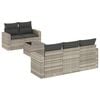 vidaXL Salon de jardin 6 pcs avec coussins gris clair r&eacute;sine tress&eacute;e