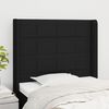 vidaXL Tête de lit avec oreilles Noir 83x16x118/128 cm Tissu