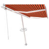 vidaXL Auvent automatique capteur de vent/LED 450x300 cm Orange marron