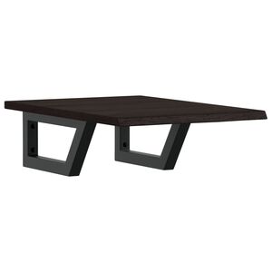 vidaXL &Eacute;tag&egrave;re de vasque murale acier et bois de ch&ecirc;ne massif