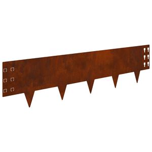 vidaXL Bordure de Pelouse 10 pc 100 x 25 cm Acier Rouill&eacute;