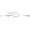 vidaXL Salon de jardin 5 pcs avec coussins blanc bois massif