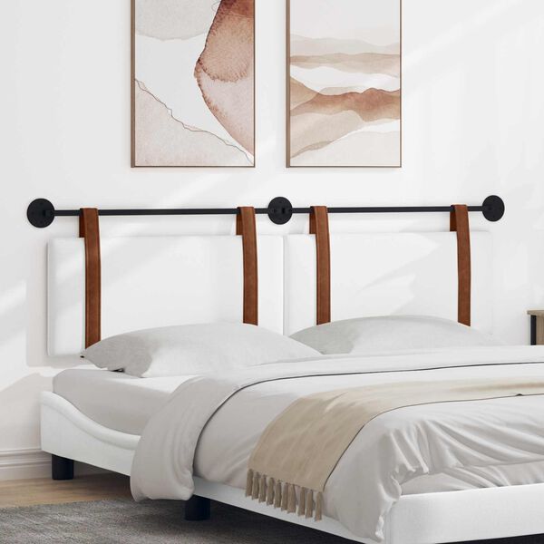 vidaXL T&ecirc;te de lit suspendue Uni Blanc 170 x 55 x 5 cm PU antique