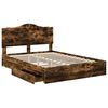 vidaXL Lit de Rangement Ch&ecirc;ne fum&eacute; 160 x 200 cm Bois d'ing&eacute;nierie