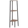 vidaXL &Eacute;tag&egrave;re d'angle 3 niveaux Marron fonc&eacute; et noir 45,5x31,5x120 cm
