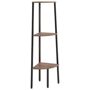 vidaXL &Eacute;tag&egrave;re d'angle 3 niveaux Marron fonc&eacute; et noir 45,5x31,5x120 cm