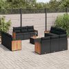 vidaXL Salon de jardin avec coussins 13 pcs noir r&eacute;sine tress&eacute;e