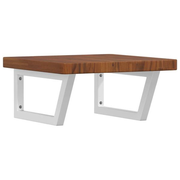 vidaXL &Eacute;tag&egrave;re de vasque murale acier et bois de ch&ecirc;ne massif