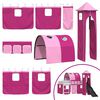 vidaXL Lit mezzanine pour enfants Blanc et rose 100 x 200 cm M&eacute;tал
