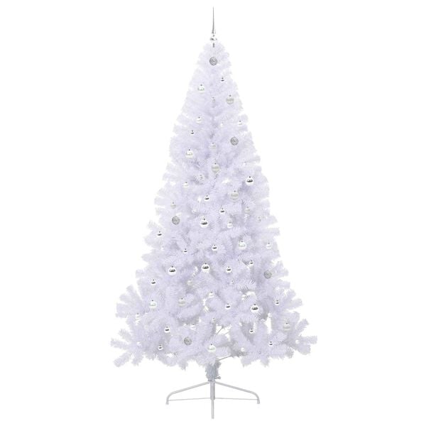 vidaXL Sapin de No&euml;l artificiel avec 300 LED Blanc 240 cm PVC et Acier