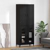 vidaXL Haut Armoire Ch&ecirc;ne noir 69,5 x 34 x 180 cm Bois d'ing&eacute;nierie