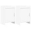 vidaXL Tables de chevet 2 pc Blanc 40 x 30 x 60 cm Bois d'ing&eacute;nierie