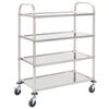 vidaXL Chariot de cuisine &agrave; 4 niveaux 107x55x125 cm Acier inoxydable