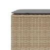 vidaXL Banc de jardin avec coussin beige 110x30x40,5 cm r&eacute;sine tress&eacute;e