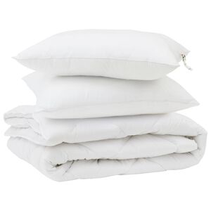 vidaXL Couette avec oreiller 3 pcs Blanc Microfibre