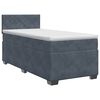 vidaXL Lit boxspring avec matelas Gris fonc&eacute; 90 x 190 cm Velours
