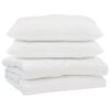 vidaXL Couette avec oreiller 3 pi&egrave;ces Blanc Microfibre