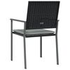 vidaXL Chaises de jardin et coussins lot de 2 noir 54x62,5x89 cm rotin