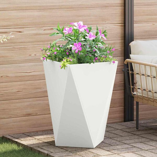 vidaXL Jardini&egrave;re 2 pcs Blanc 50 x 50 x 75 cm Acier