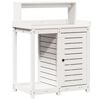 vidaXL Table de rempotage avec &eacute;tag&egrave;res blanc bois massif de pin