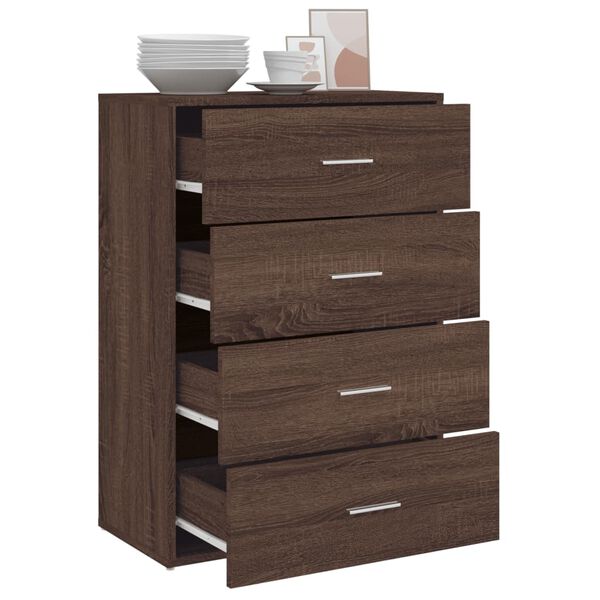 vidaXL Buffet ch&ecirc;ne marron 60x31x84 cm bois d'ing&eacute;nierie