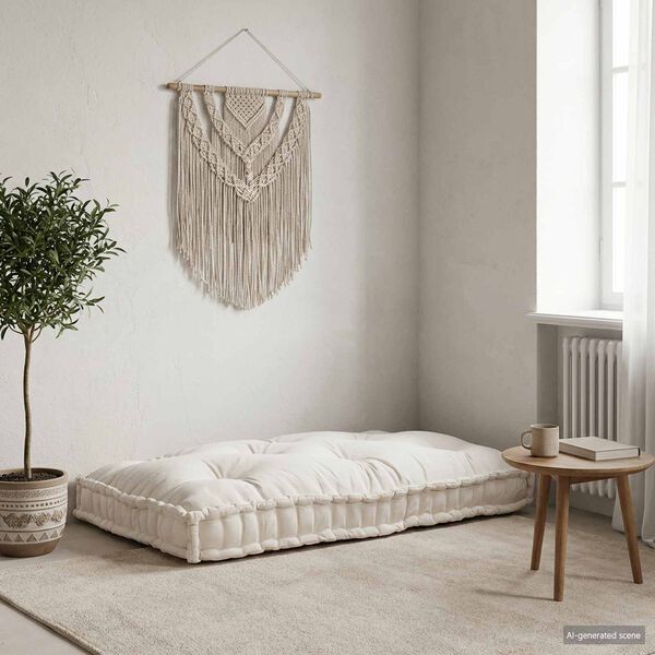 vidaXL Coussin de canap&eacute; sur palette Cr&egrave;me 120 x 80 x 12 cm tissu