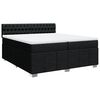 vidaXL Sommier &agrave; lattes de lit avec matelas Noir 200x200 cm Tissu