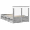 vidaXL Cadre de lit Gris Sonoma 135 x 190 cm Bois de pin massif