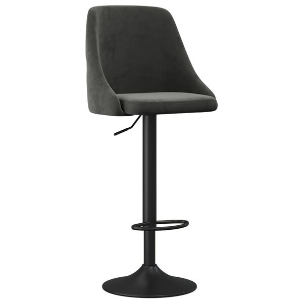 vidaXL Tabourets de bar lot de 2 gris fonc&eacute; velours