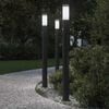 vidaXL Bornes lumineuses avec d&eacute;tecteur lot de 3 110 cm acier inoxydable IP44