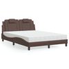 vidaXL Lit Viana avec matelas marron 140x190 cm similicuir