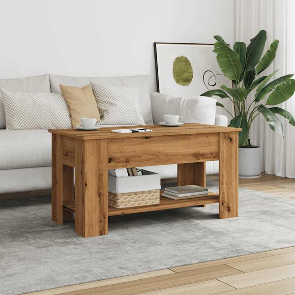 vidaXL Table basse ch&ecirc;ne artisanal 101x49x52 cm bois d'ing&eacute;nierie