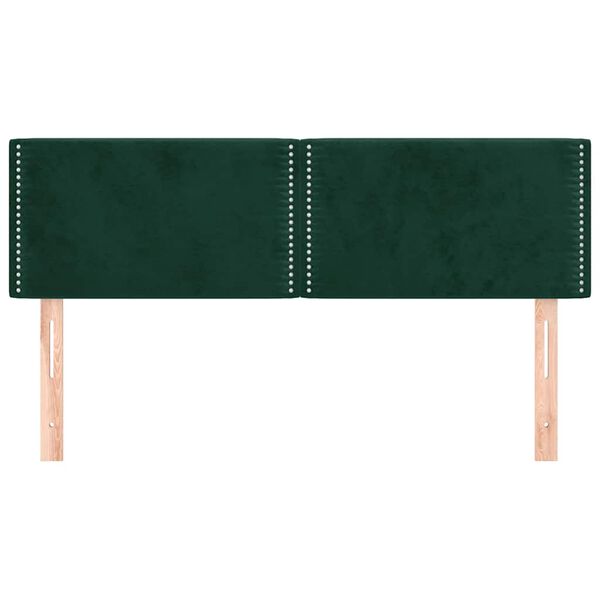 vidaXL T&ecirc;tes de lit Vert fonc&eacute; 144x5x78/88 cm Velours