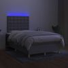 vidaXL Sommier &agrave; lattes de lit matelas et LED Gris clair 120x200 cm