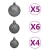 vidaXL Arbre de No&euml;l artificiel pr&eacute;-&eacute;clair&eacute; et boules rouge 150 cm PVC