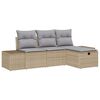vidaXL Ensemble de canap&eacute; de jardin 4 pc polyrotin