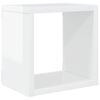 vidaXL &Eacute;tag&egrave;res cube murales 4 pcs Blanc brillant 22x15x22 cm