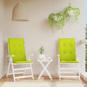 vidaXL Coussins de chaise de jardin &agrave; dossier haut lot de 2 vert vif