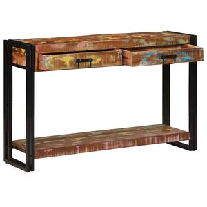vidaXL Table console Multicolore 120 x 33 x 75 cm Bois Recycl&eacute; Solide
