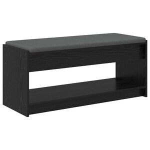 vidaXL Banc d'entr&eacute;e avec coussin Ch&ecirc;ne noir 103 x 38 x 45 cm