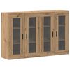 vidaXL Armoires Murailles 2 pc ch&ecirc;ne artisanal 69,5 x 34 x 90 cm