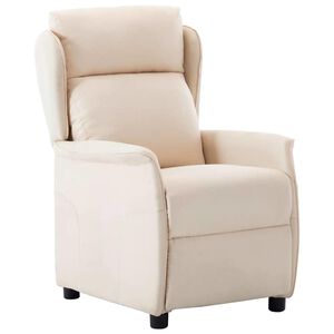 vidaXL Fauteuil inclinable Cr&egrave;me 66.5 x 94 x 101.5 cm Polyester