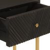 vidaXL Table console noir 90x30x76 cm bois massif de manguier et fer
