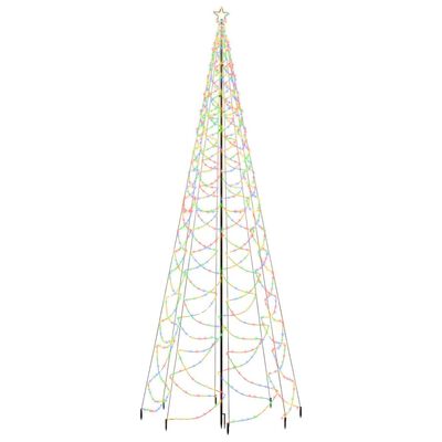 vidaXL Arbre de Noël avec poteau en métal 1400 LED colorées 5 m