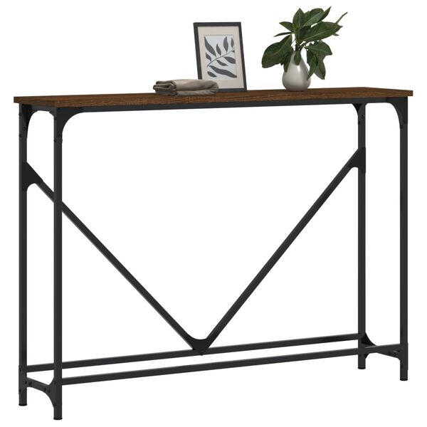 vidaXL Table console ch&ecirc;ne marron 102x22,5x75 cm bois d'ing&eacute;nierie