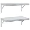 vidaXL &Eacute;tag&egrave;res murales 2 pcs 50x30 cm argent&eacute; acier inoxydable