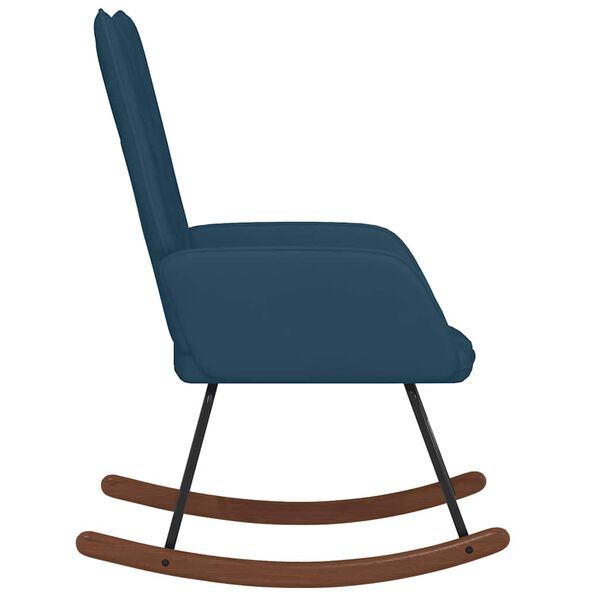 vidaXL Chaise &agrave; bascule Bleu Velours